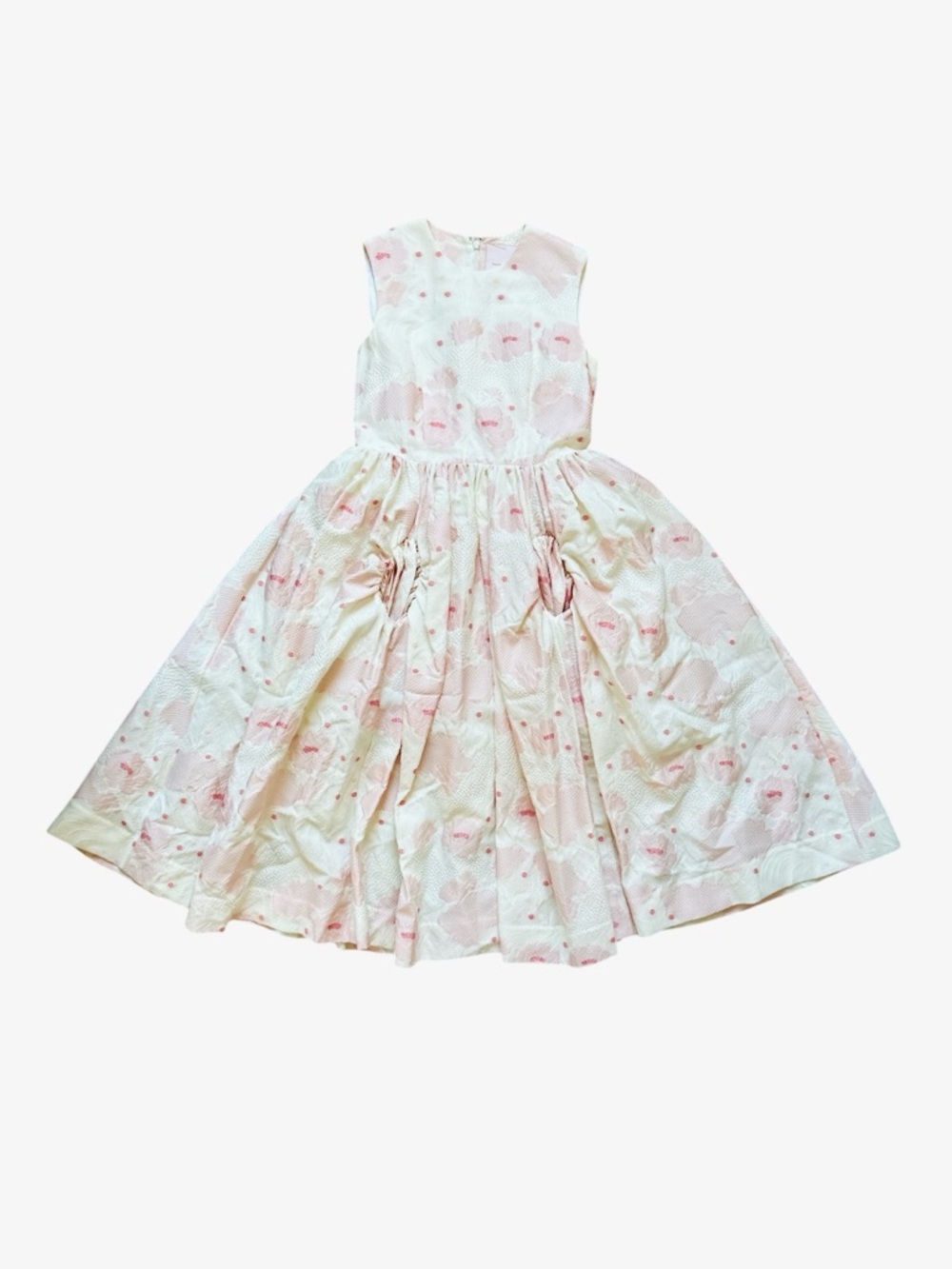 Simone Rocha H&M White and Pink Floral Jacquard Party Dress - Picture 5 of 11